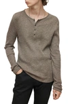 John Varvatos Hayes Regular Fit Cotton Blend Long Sleeve Henley In Seal Grey