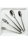 Fortessa Dragonfly Black 5-piece Place Setting In Silver