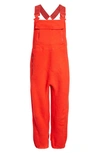 Free People Fp Movement Hit The Slopes High Pile Fleece Snow Pants In Cherry Crush