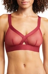 Dkny Sheers Wireless Bralette In Rumba Red