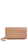 Saint Laurent Ysl Monogram Phone Holder Shoulder Bag In Vintage Peach