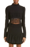 Rabanne Fringed-detail High-neck Top In Black