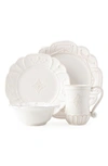 Juliska Jardins Du Monde 4-piece Ceramic Place Setting Set In Whitewash