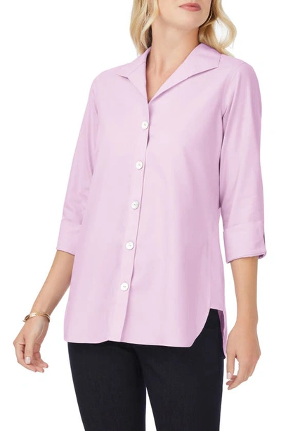 Foxcroft Pandora Non-iron Cotton Shirt In Lilac Bloom