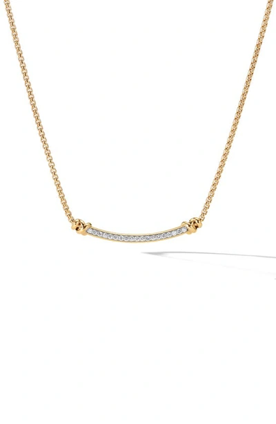 David Yurman 18kt Yellow Gold Petite Helena Diamond Station Necklace