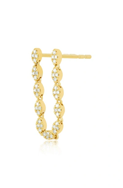 Ef Collection Diamond Eternity Drop Earring In 14k Yellow Gold