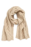LORO PIANA SNOW WANDER CABLE KNIT CASHMERE SCARF