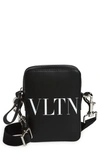 VALENTINO GARAVANI SMALL VLTN LOGO LEATHER CROSSBODY BAG