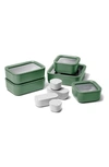 Caraway 14-piece Food Storage Glass Container Set In Sage