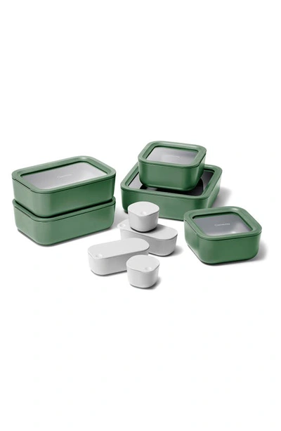 Caraway 14-piece Food Storage Glass Container Set In Sage