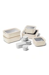 Caraway 14-piece Food Storage Glass Container Set In Cream