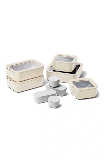 Caraway 14-piece Food Storage Glass Container Set In Cream