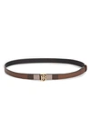 BURBERRY TB BUCKLE CANVAS & LEATHER REVERSIBLE BELT