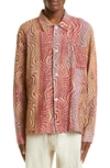 OUR LEGACY BOXY HYPNOSIS PRINT LONG SLEEVE BUTTON-UP SHIRT