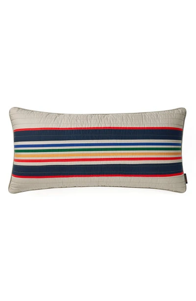 Pendleton Stripe Quilted Accent Pillow In Tan Multi