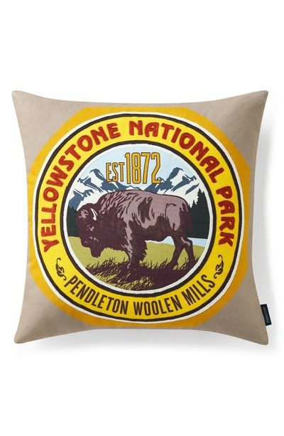 Pendleton National Park Embroidered Accent Pillow In Tan