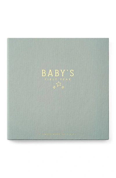 Lucy Darling 'baby's First Year' Celestial Skies Memory Book In Heather Sage
