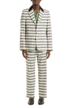 Bode Black & White Check Sport Blazer In White/black