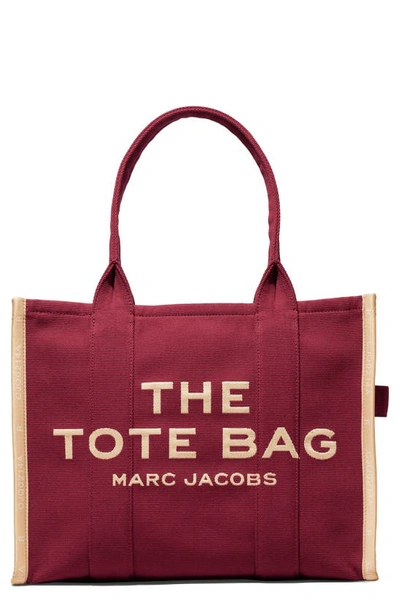 Marc Jacobs Traveler Bicolor Canvas Tote Bag In Merlot