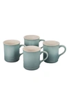 Le Creuset 4-piece Stoneware Mug Set In Sea Salt