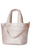 Mz Wallace Metro Deluxe Medium Woven Quilted Tote Bag In Jute Oxford