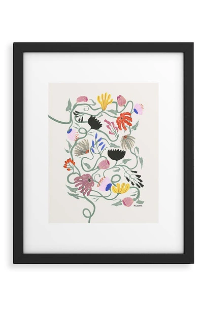 Deny Designs Frances Floral Framed Art Print In Multi