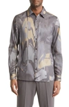 Ted Baker Men's Mordun Abstract Butterfly Print Long-sleeve Shirt In Gray