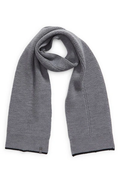 Icebreaker Waypoint Merino Wool Scarf In Gritstone Heather / Black