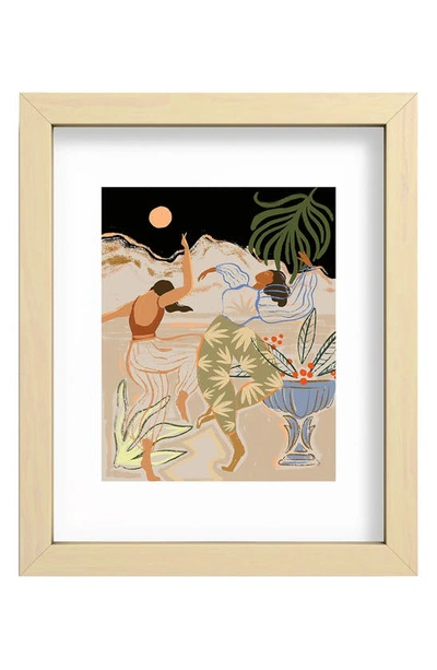 Deny Designs Guava Dance Under The Moon Framed Wall Art In Multi