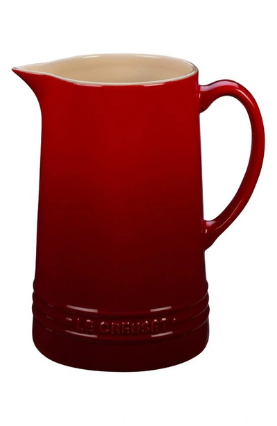 Le Creuset Glazed Stoneware 1 2/3 Quart Pitcher In Cherry
