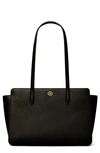 Tory Burch Robinson Small Leather Tote In Black