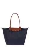Longchamp Le Pliage Large Shoulder Tote Bag In Marine