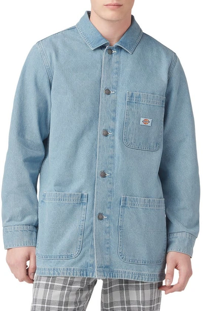 Dickies Denim Chore Coat In Light Wash