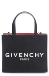 Givenchy G-tote Mini Shopping Bag In Canvas In Black