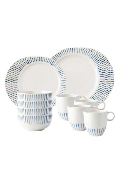 Juliska Sitio Stripe 16-piece Dinnerware Set In White Wash Delft Blue