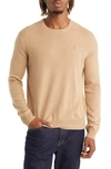Polo Ralph Lauren Cashmere Crewneck Sweater In Camel Melange