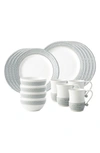 Juliska Le Panier Grey Mist 16 Piece Dinnerware Set, Service For 4 In Mist Gray