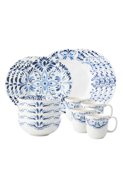 Juliska Iberian Indigo 16 Piece Dinnerware Set, Service For 4 In Indigo Blue