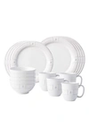 Juliska French Panel Whitewash 16 Piece Dinnerware Set, Service For 4 In Whitewash