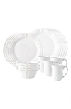 Juliska Berry & Thread Whitewash 16 Piece Dinnerware Set, Service For 4