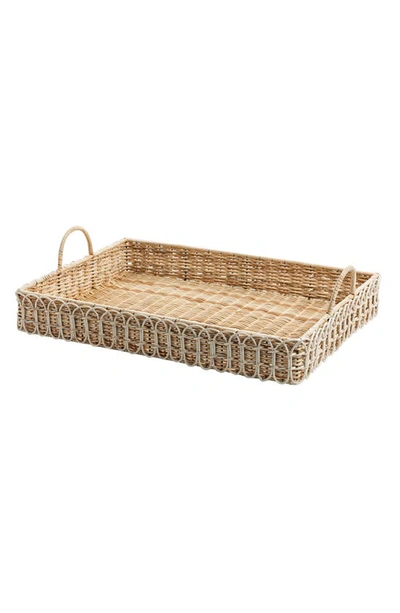 Juliska Provence Rattan 22.5" Rectangular Tray - Whitewash In White Wash