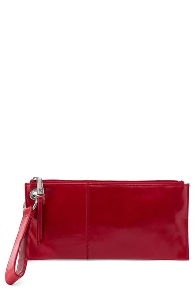 Hobo 'vida' Leather Clutch In Crimson
