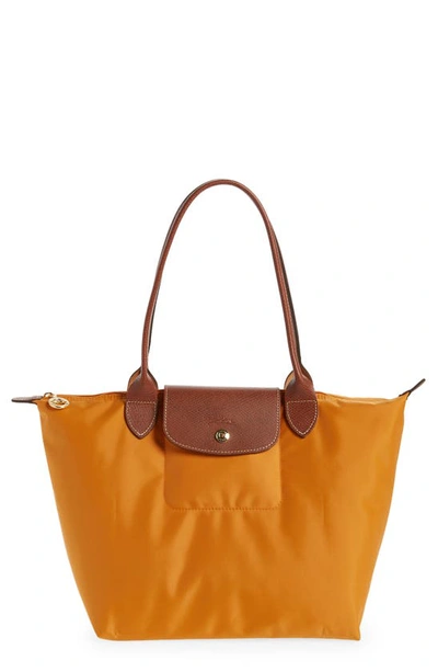 Longchamp Le Pliage Small Shoulder Tote In Saffron