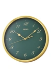 Seiko Jewel Tone Wall Clock In Emerald