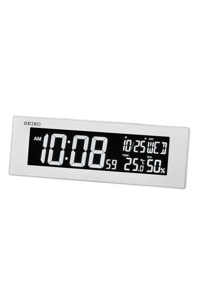 Seiko Colour Changing Everything Led Clock In White