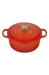 LE CREUSET LE CREUSET 3 1/2-QUART SIGNATURE ROUND ENAMEL CAST IRON FRENCH/DUTCH OVEN