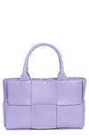 Bottega Veneta Arco Intrecciato Leather Tote In Wisteria-silver