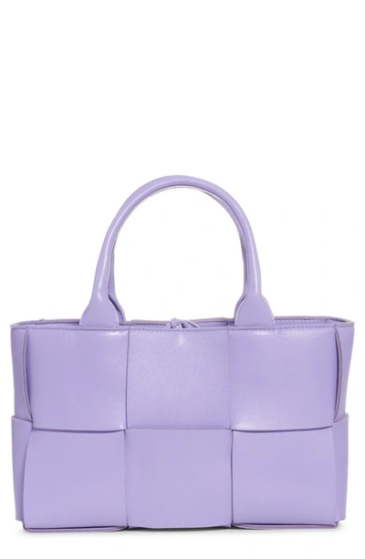 Bottega Veneta Arco Intrecciato Leather Tote In Wisteria-silver