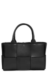 Bottega Veneta Arco Intrecciato Leather Tote In Black