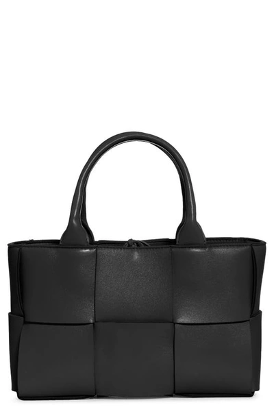 Bottega Veneta Arco Intrecciato Leather Tote In Black-gold